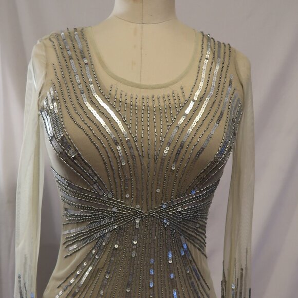 Glam Sequin Illusion Mesh Bodycon Dress - Picture 1 of 9